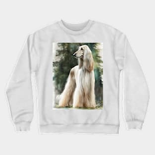 Afghan Hound in the Forest Crewneck Sweatshirt